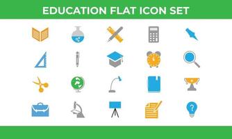 iconos planos de educación. adecuado para sitios web, aplicaciones móviles, impresión, presentación, infografía y cualquier otro proyecto. vector