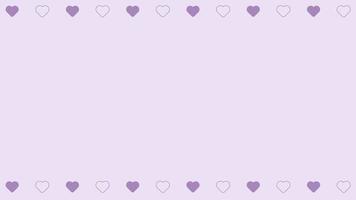 linda forma de corazón púrpura en la ilustración de papel tapiz púrpura pastel, perfecta para pancarta, telón de fondo, postal, papel tapiz y fondo vector