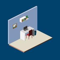 Working space for workers vector isometric