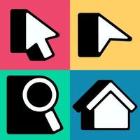 Mouse, Home, Search Curser Main computer icons vector