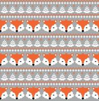 New Year's Christmas pattern pixel with foxes vector illustration