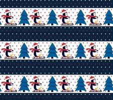 Knitted Christmas and New Year pattern. Wool Knitting Sweater Design. Wallpaper wrapping paper textile print. vector
