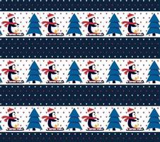 Knitted Christmas and New Year pattern. Wool Knitting Sweater Design. Wallpaper wrapping paper textile print. vector