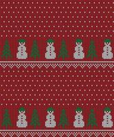 Knitted Christmas and New Year pattern in cow. Wool Knitting Sweater Design. Wallpaper wrapping paper textile print. vector