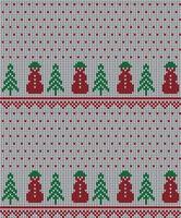 Knitted Christmas and New Year pattern in cow. Wool Knitting Sweater Design. Wallpaper wrapping paper textile print. vector