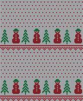 Knitted Christmas and New Year pattern in cow. Wool Knitting Sweater Design. Wallpaper wrapping paper textile print. vector