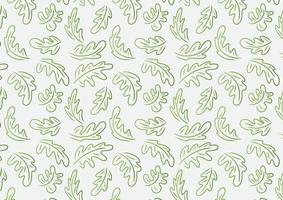 Seamless pattern green leaf cute hand drawing background vector
