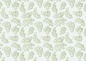 Seamless pattern green leaf cute hand drawing background vector