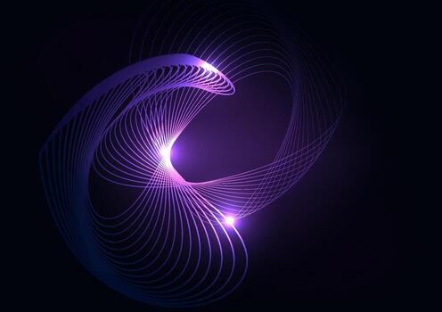 Abstract modern design line curve space technology purple background vector