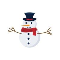 Snowman isolated on white background. Vector illustration