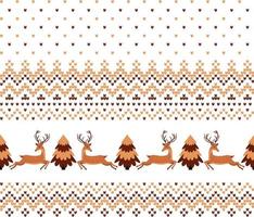 Knitted Christmas and New Year pattern. Wool Knitting Sweater Design. Wallpaper wrapping paper textile print. Eps 10 vector