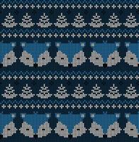 New Year's Christmas pattern knitted with foxes vector illustration eps