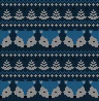 New Year's Christmas pattern knitted with foxes vector illustration eps