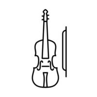 icono de violín. icono de vector de violín de contorno simple. sobre fondo blanco