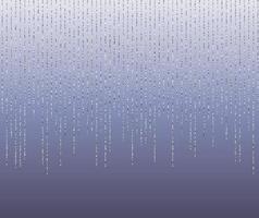 guirnaldas de purpurina plateada colgando ilustración vectorial de fondo. elementos de polvo de plata cayendo, líneas verticales de confeti de círculo volador. vector