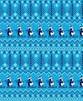 Knitted Christmas and New Year pattern the penguins. Wool Knitting Sweater Design. Wallpaper wrapping paper textile print. Eps 10 vector