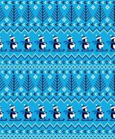 Knitted Christmas and New Year pattern the penguins. Wool Knitting Sweater Design. Wallpaper wrapping paper textile print. Eps 10 vector