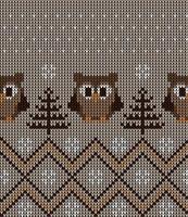 Knitted Christmas and New Year pattern. Wool Knitting Sweater Design. Wallpaper wrapping paper textile print. Eps 10 vector