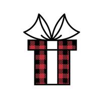 Gift Christmas pattern at Buffalo Plaid. Festive background for design and print esp vector