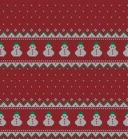 Knitted Christmas and New Year pattern in cow. Wool Knitting Sweater Design. Wallpaper wrapping paper textile print. vector