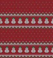 Knitted Christmas and New Year pattern in cow. Wool Knitting Sweater Design. Wallpaper wrapping paper textile print. vector