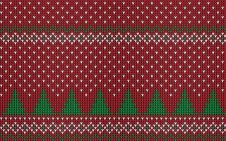 Knitted Christmas and New Year pattern in cow. Wool Knitting Sweater Design. Wallpaper wrapping paper textile print. vector