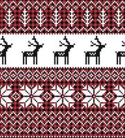 Christmas and New Year pattern at Buffalo Plaid. Festive background for design and print vector