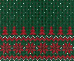 Knitted Christmas and New Year pattern in cow. Wool Knitting Sweater Design. Wallpaper wrapping paper textile print. vector
