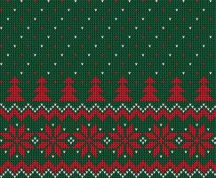 Knitted Christmas and New Year pattern in cow. Wool Knitting Sweater Design. Wallpaper wrapping paper textile print. vector