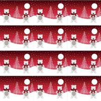 Cute penguin in Christmas and New Year winter seamless pattern. vector