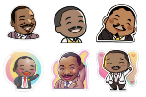 MLK Cartoon illustration png