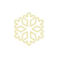 Christmas golden snowflake decoration of gold glitter shining sparkles on white transparent background. Vector glittering shine snowflake for Christmas or New Year design template