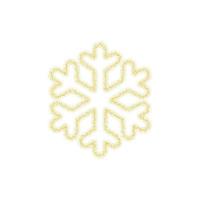 Christmas golden snowflake decoration of gold glitter shining sparkles on white transparent background. Vector glittering shine snowflake for Christmas or New Year design template