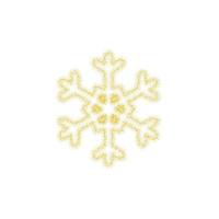 Christmas golden snowflake decoration of gold glitter shining sparkles on white transparent background. Vector glittering shine snowflake for Christmas or New Year design template