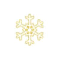 Christmas golden snowflake decoration of gold glitter shining sparkles on white transparent background. Vector glittering shine snowflake for Christmas or New Year design template