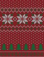 Knitted Christmas and New Year pattern in cow. Wool Knitting Sweater Design. Wallpaper wrapping paper textile print. vector