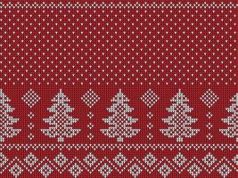 Knitted Christmas and New Year pattern in cow. Wool Knitting Sweater Design. Wallpaper wrapping paper textile print. vector