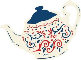 Porcelain teapot illustration vector