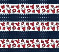 Knitted Christmas and New Year pattern. Wool Knitting Sweater Design. Wallpaper wrapping paper textile print. vector
