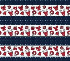 Knitted Christmas and New Year pattern. Wool Knitting Sweater Design. Wallpaper wrapping paper textile print. vector