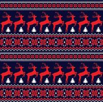 Knitted, pixel Christmas and New Year pattern. Wool Knitting Sweater Design. Wallpaper wrapping paper textile print. Eps 10 vector