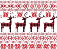 Christmas and New Year pattern at Buffalo Plaid. Festive background for design and print vector