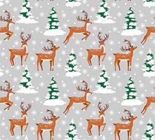 Vector festive Christmas or New Year seamless pattern in deer.
