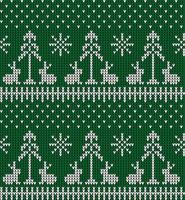 Knitted Christmas and New Year pattern in cow. Wool Knitting Sweater Design. Wallpaper wrapping paper textile print. vector