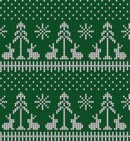 Knitted Christmas and New Year pattern in cow. Wool Knitting Sweater Design. Wallpaper wrapping paper textile print. vector