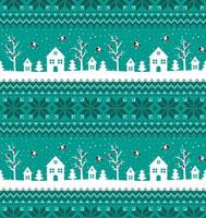 Knitted Christmas and New Year pattern. Wool Knitting Sweater Design. Wallpaper wrapping paper textile print. vector