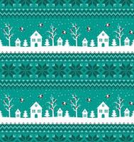 Knitted Christmas and New Year pattern. Wool Knitting Sweater Design. Wallpaper wrapping paper textile print. vector