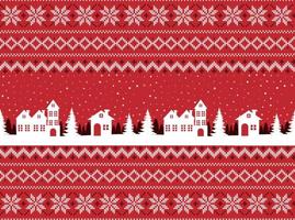 Knitted Christmas and New Year pattern. Wool Knitting Sweater Design. Wallpaper wrapping paper textile print. vector