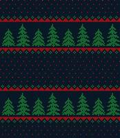 Knitted Christmas and New Year pattern in cow. Wool Knitting Sweater Design. Wallpaper wrapping paper textile print. vector
