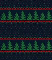 Knitted Christmas and New Year pattern in cow. Wool Knitting Sweater Design. Wallpaper wrapping paper textile print. vector